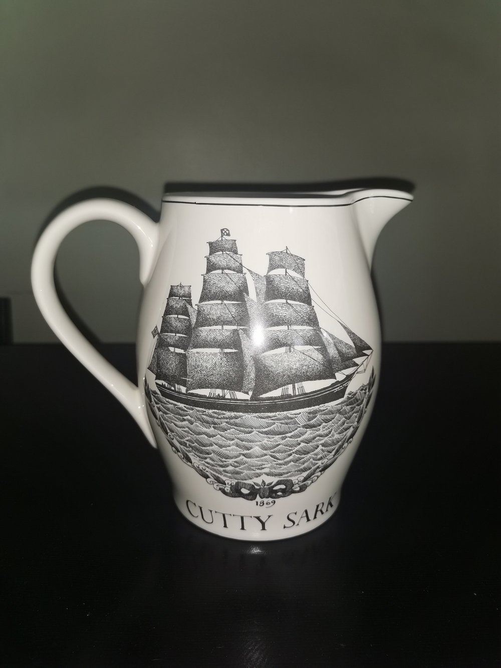 Vintage Cutty Sark Scotch Whisky Pitcher Jug Nautical Ship Captain John Willis